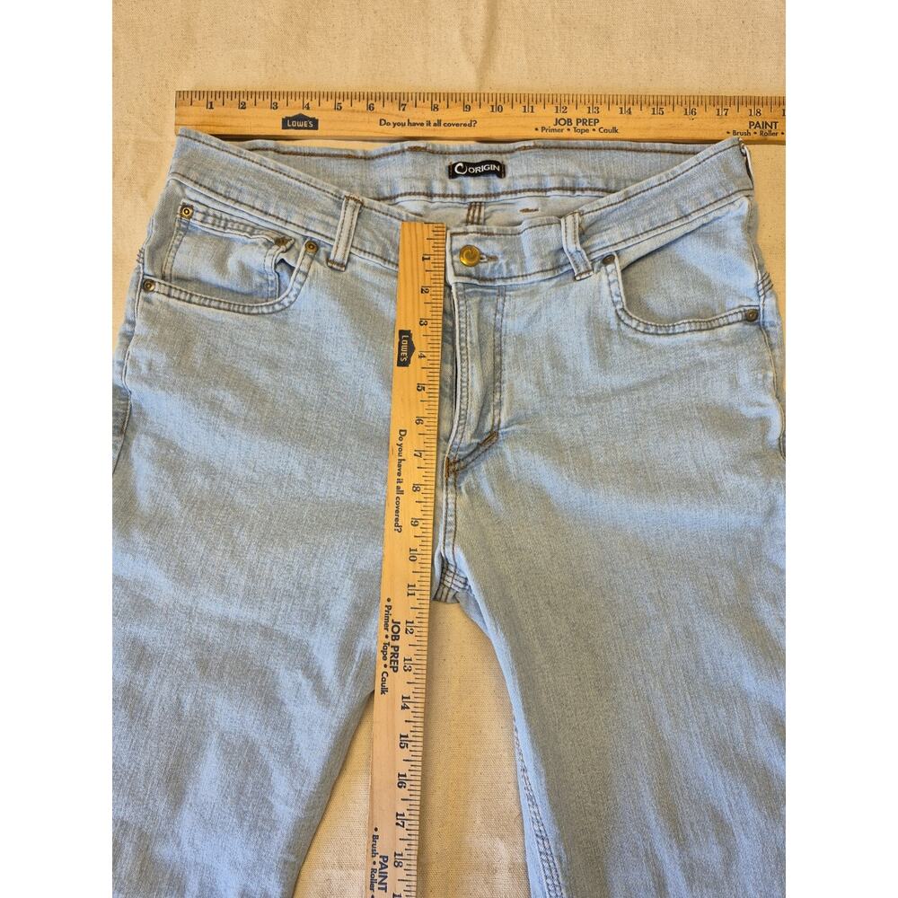 Origin Jeans Mens 32x32 Blue Delta Flex D68 Light Wash Relaxed Fit Denim USA - Picture 3 of 8